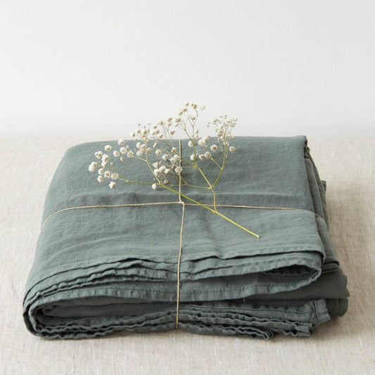 Pellavalakana Kivipesty Forest Green (245x280 cm) - Linen Tales
