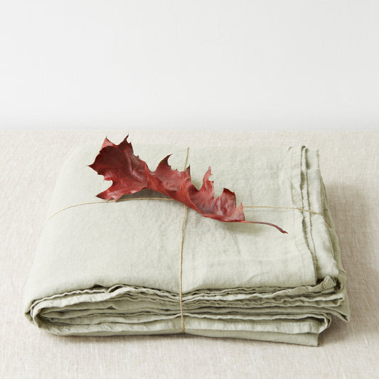 Pellavalakana Kivipesty Sage (245x280 cm) - Linen Tales