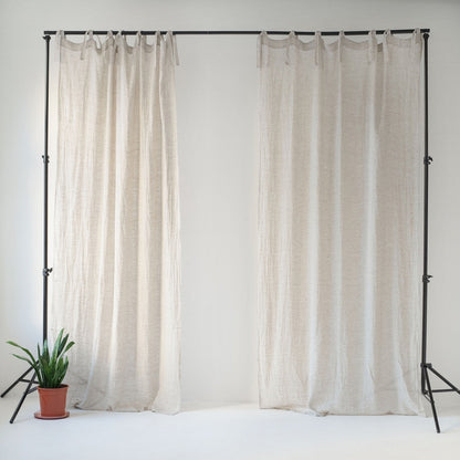 Pellavaverho (tankoon sidottavat) - Luonnonvärinen - 2 kpl Setti - Linen Tales