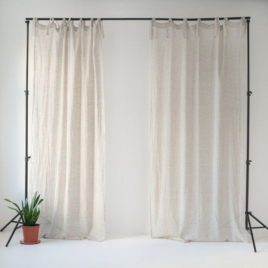 Pellavaverho (tankoon sidottavat) - Luonnonvärinen - 2 kpl Setti - Linen Tales