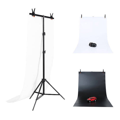 Photo studio background support Puluz 70x200cm + Backdrops 2 pcs DCA0976 - Kotikauppa