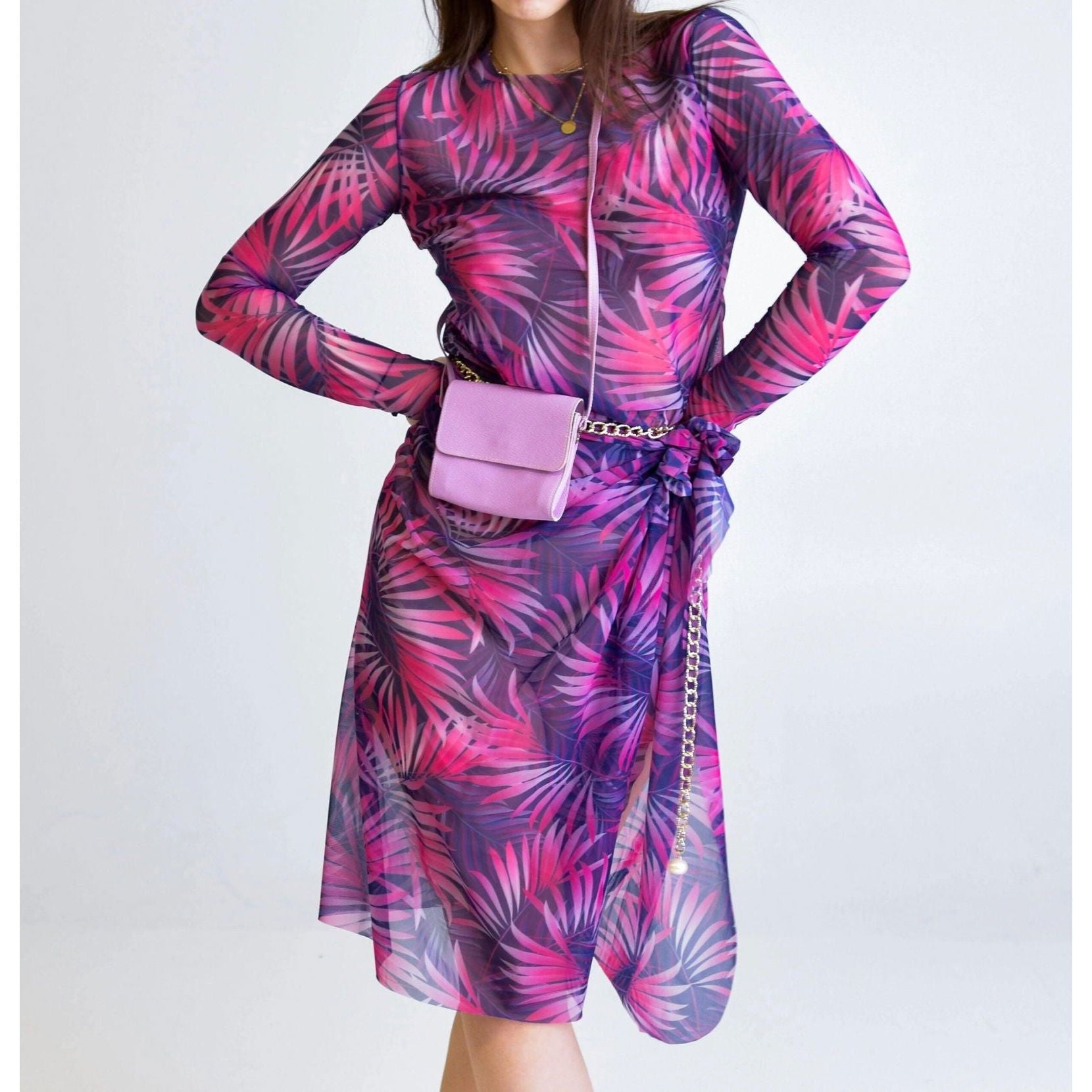 Pink Tropics Tan Through Sarong - Kotikauppa