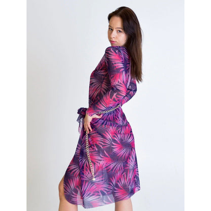 Pink Tropics Tan Through Sarong - Kotikauppa