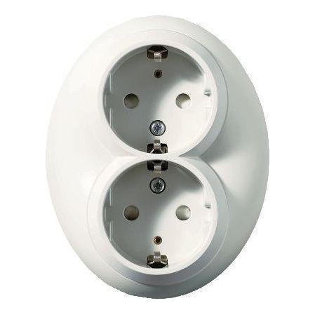 Pistorasia Schneider Electric Renova 2-osainen maadoitettu valkoinen