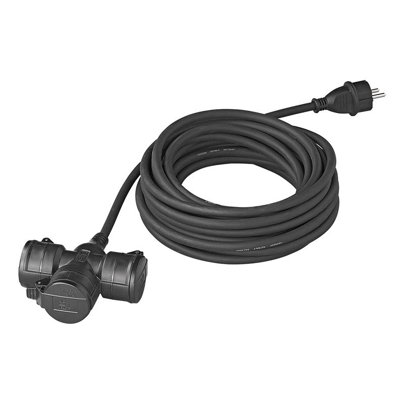 Pistorasian jatkojohto Schuko 3-osainen 10m 3x1,5mm² - Kotikauppa
