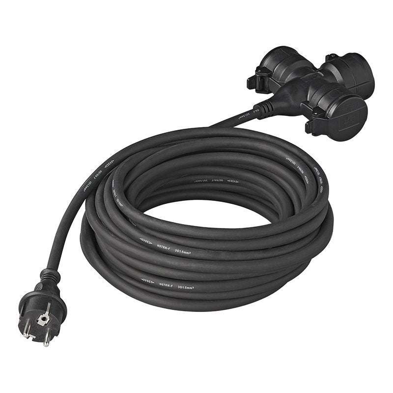 Pistorasian jatkojohto Schuko 3-osainen 10m 3x1,5mm² - Kotikauppa