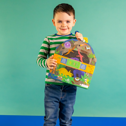 Playbox with Wooden Pieces - Dinosaur - Kotikauppa