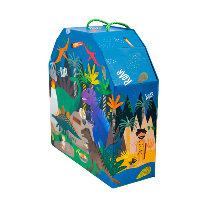 Playbox with Wooden Pieces - Dinosaur - Kotikauppa