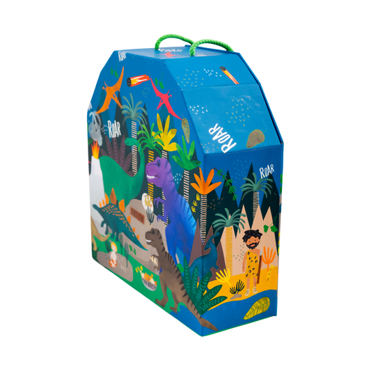 Playbox with Wooden Pieces - Dinosaur - Kotikauppa