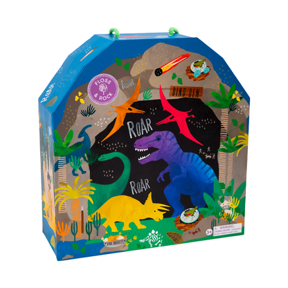 Playbox with Wooden Pieces - Dinosaur - Kotikauppa