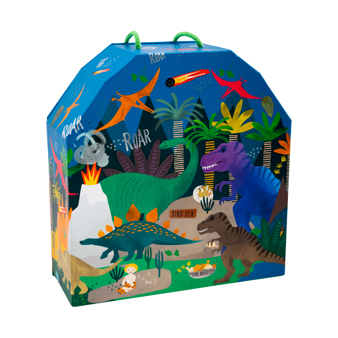 Playbox with Wooden Pieces - Dinosaur - Kotikauppa