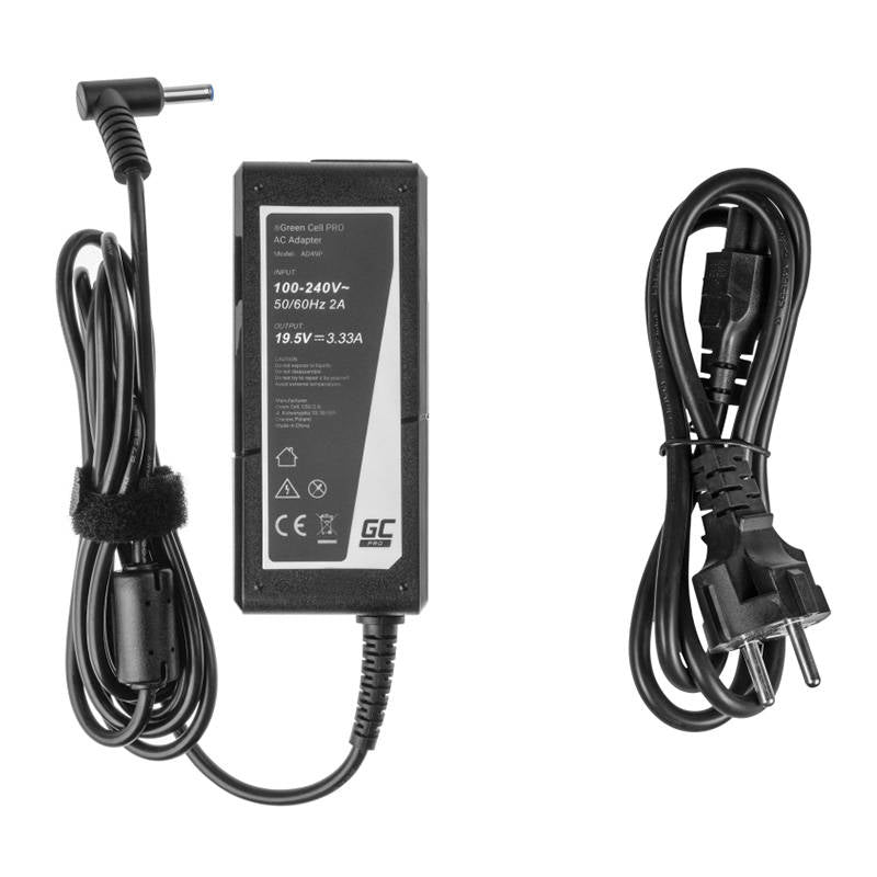 Power supply Green Cell PRO 19.5V 3.33A 65W for HP 250 G2 G3 G4 G5 15-R 15-R100NW 15-R101NW 15-R104NW 15-R233NW 15-R253NW - Kotikauppa