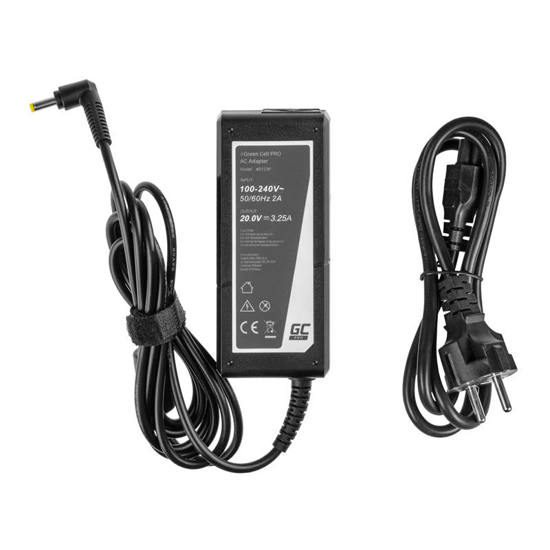 Power supply Green Cell PRO 20V 3.25A 65W for Lenovo IdeaPad 3, IdeaPad 5, 320-15 510-15 S145-14 S145-15 S340-14 S540-14 - Kotikauppa