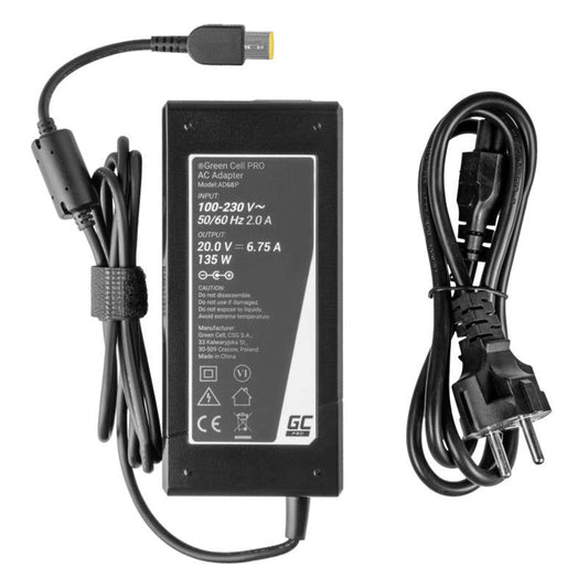Power supply Green Cell PRO 20V 6.75A 135W for Lenovo IdeaPad Gaming L340-15 L340-17 15ARH05 15IMH05 Legion Y520 Y530 Y730 - Kotikauppa