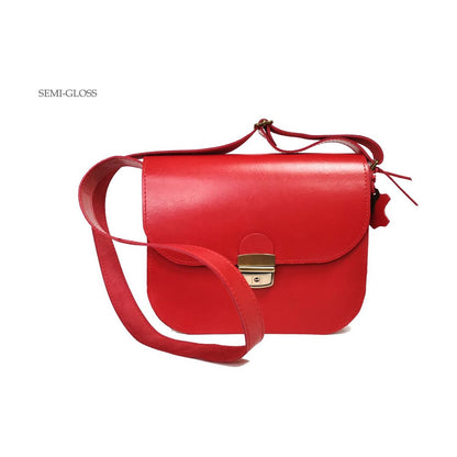 Natural Leather Saddle Bag Large – Red