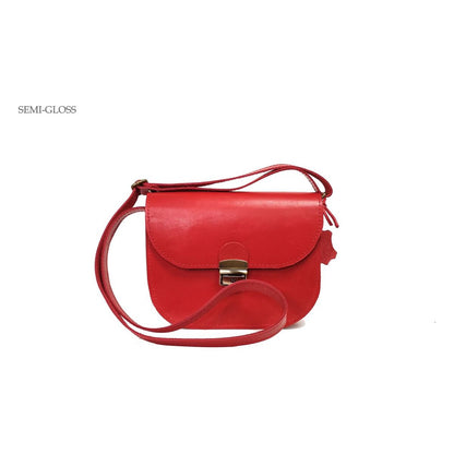 Natural Leather Saddle Bag Medium – Red