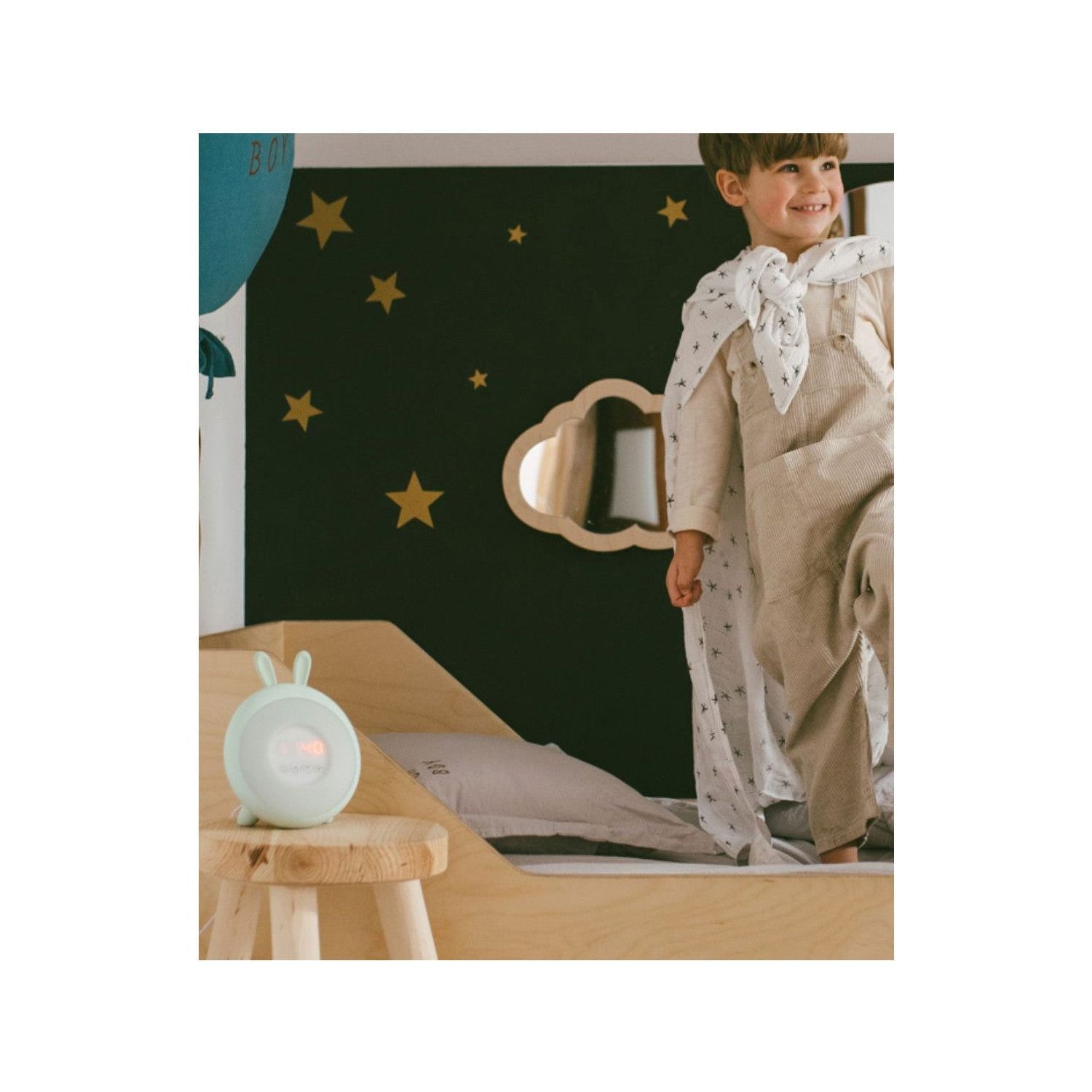 Rabbit Lamp with Alarm Clock - Green - Kotikauppa
