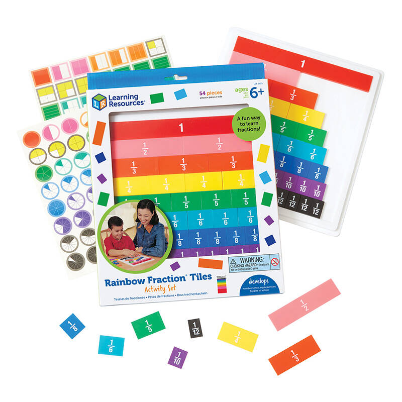 Rainbow Fraction Tiles With Tray Learning Resources LER 0615 - Kotikauppa