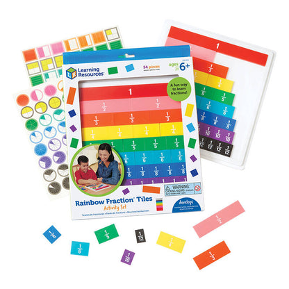 Rainbow Fraction Tiles With Tray Learning Resources LER 0615 - Kotikauppa