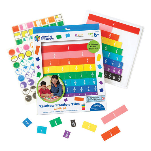 Rainbow Fraction Tiles With Tray Learning Resources LER 0615 - Kotikauppa
