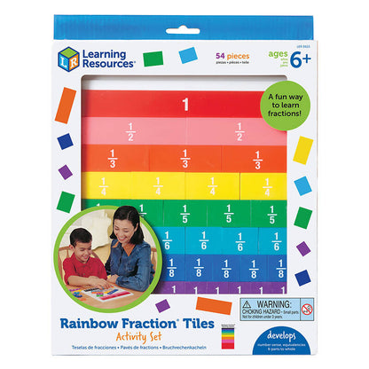 Rainbow Fraction Tiles With Tray Learning Resources LER 0615 - Kotikauppa