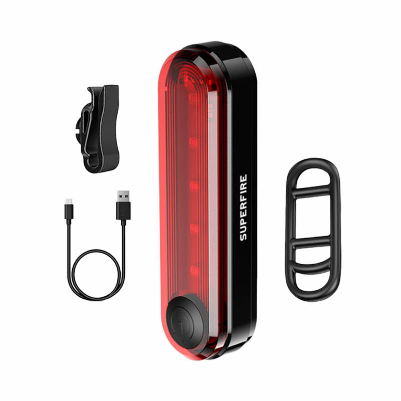 Rear bike light Superfire BTL01, USB, 230mAh - Kotikauppa