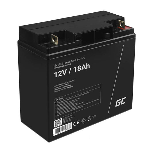 Rechargeable battery AGM 12V 18Ah Maintenancefree for UPS ALARM - Kotikauppa