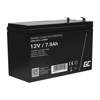 Rechargeable battery AGM 12V 7Ah Maintenancefree for UPS ALARM - Kotikauppa