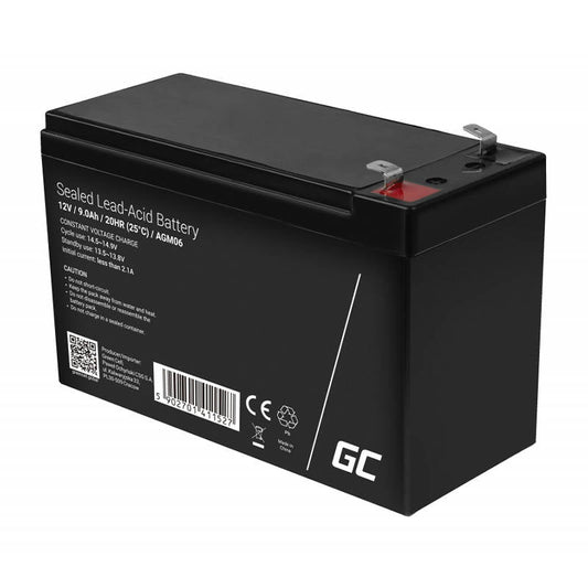 Rechargeable battery AGM 12V 9Ah Maintenancefree for UPS ALARM - Kotikauppa