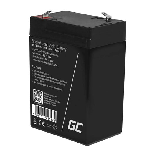 Rechargeable battery AGM 6V 5Ah Maintenancefree for UPS ALARM - Kotikauppa