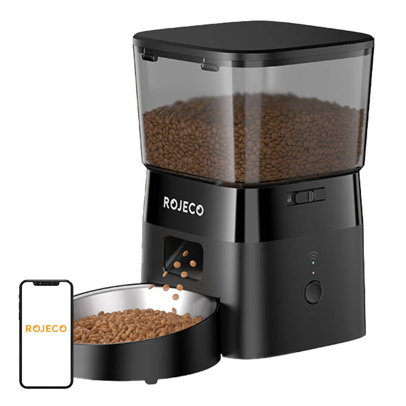 Rojeco 2L Automatic Pet Feeder WiFi Version (Black) - Kotikauppa