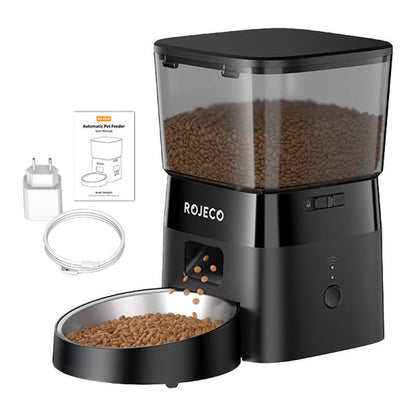 Rojeco 2L Automatic Pet Feeder WiFi Version (Black) - Kotikauppa