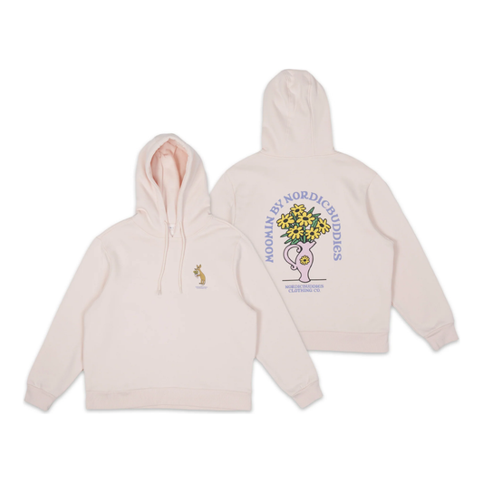 Sniff Flower Bouquet Hoodie Ladies - Light Pink