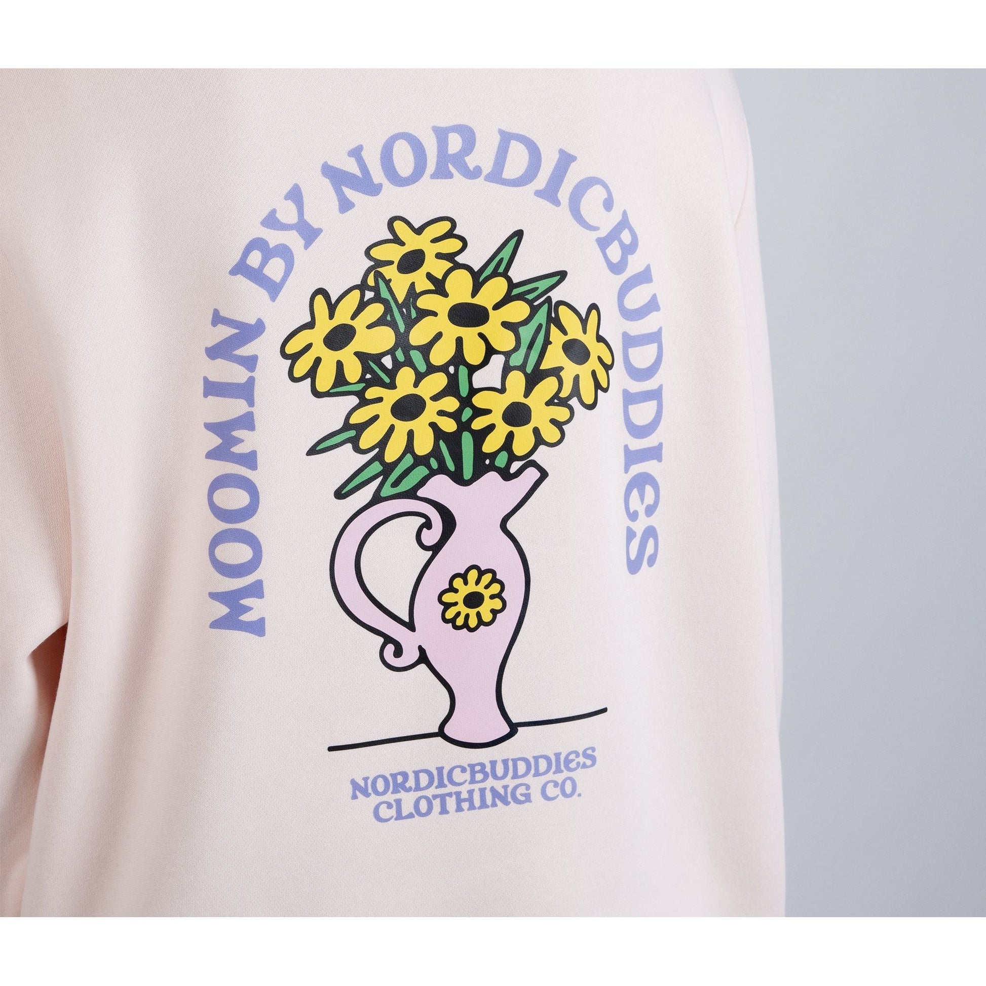 Sniff Flower Bouquet Hoodie Ladies - Light Pink