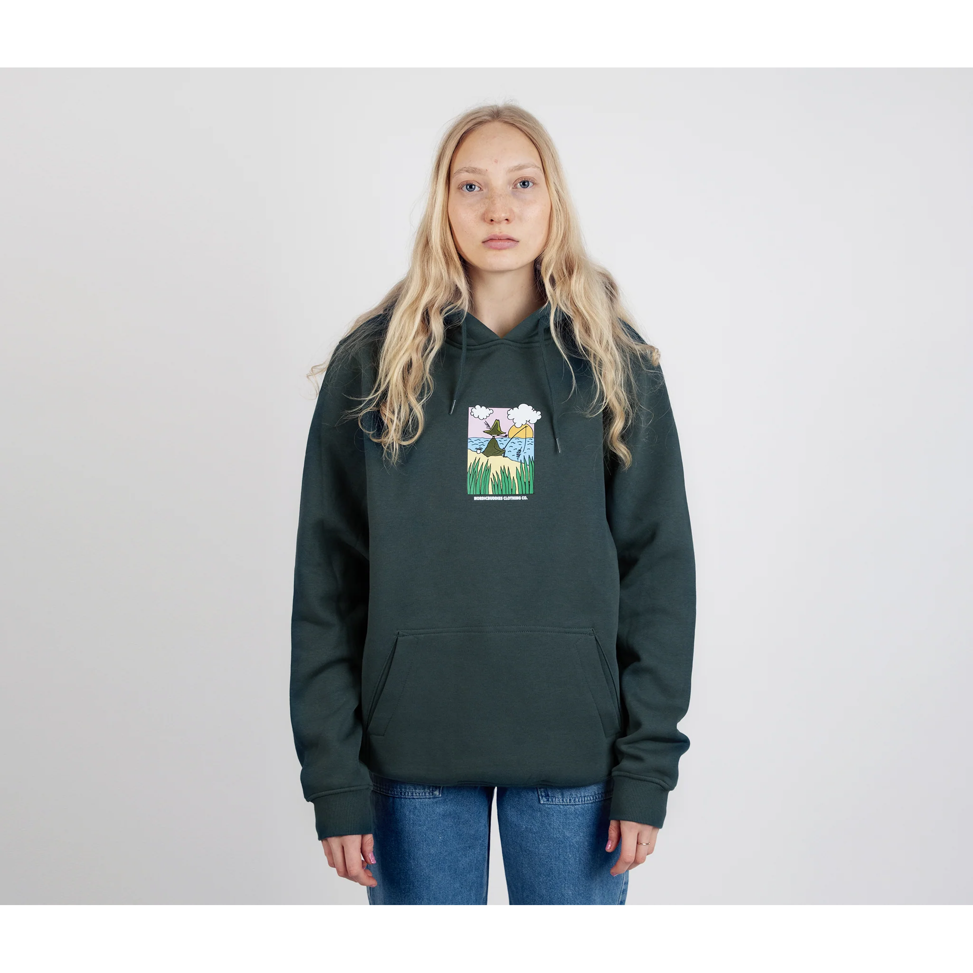 Snufkin Fishing Hoodie Unisex - Dark Green