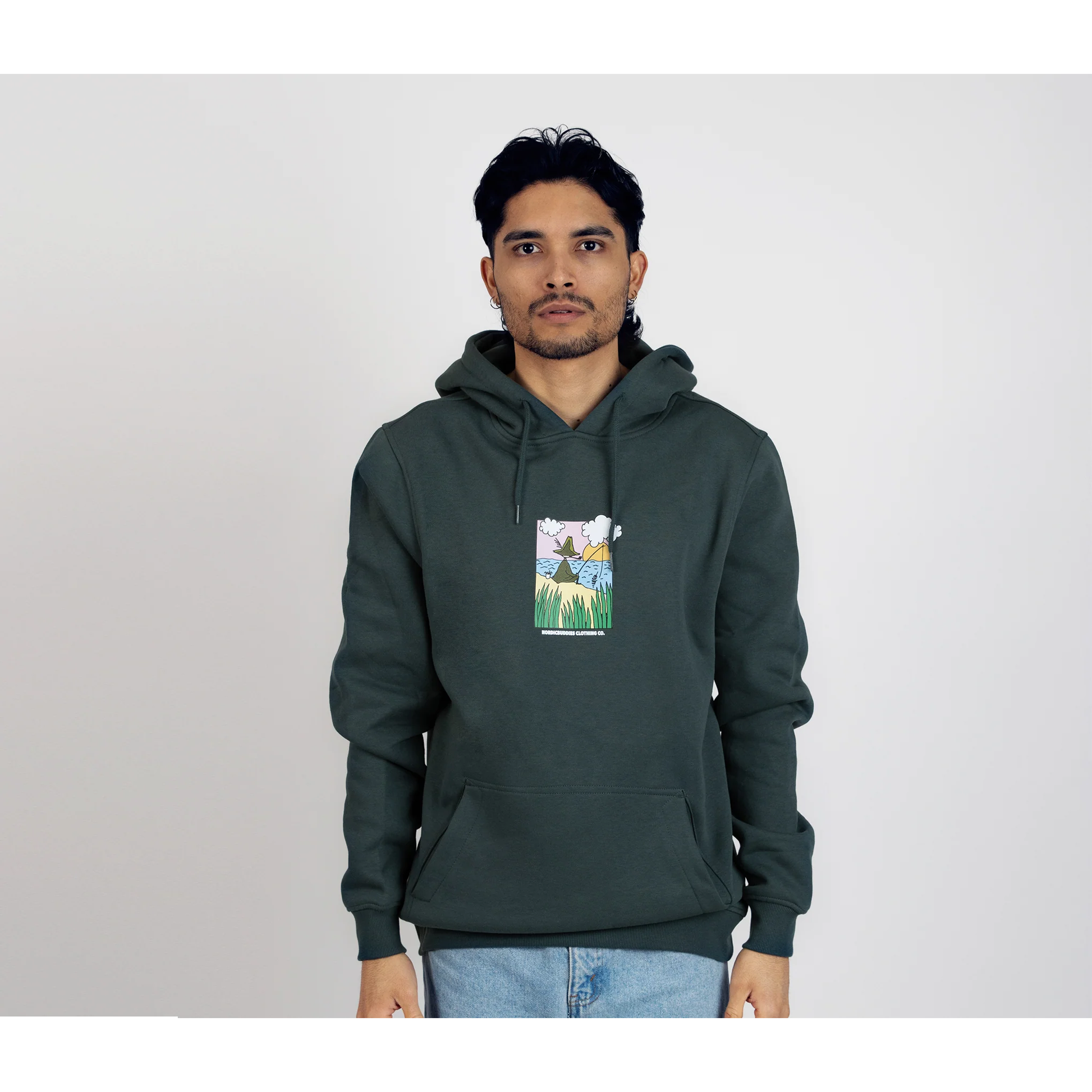 Snufkin Fishing Hoodie Unisex - Dark Green