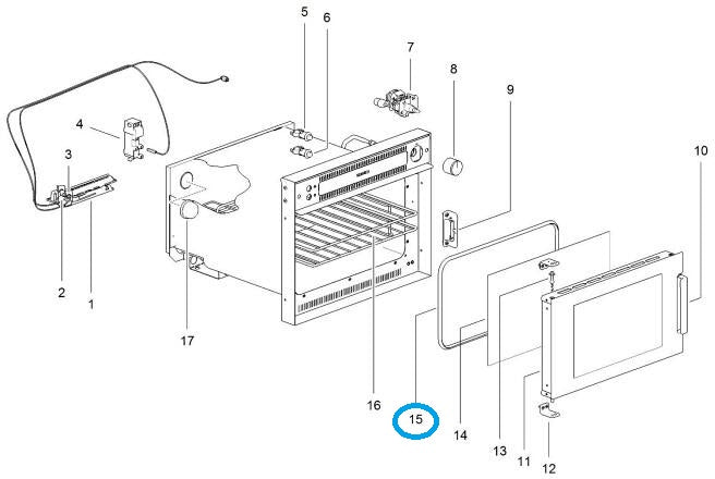 Uunin luukun tiiviste Thetford SOG525 / SOV420