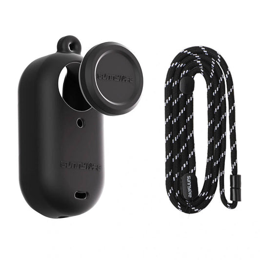 Silicone case with a leash Sunnylife for Insta360 GO 3S (black) - Kotikauppa