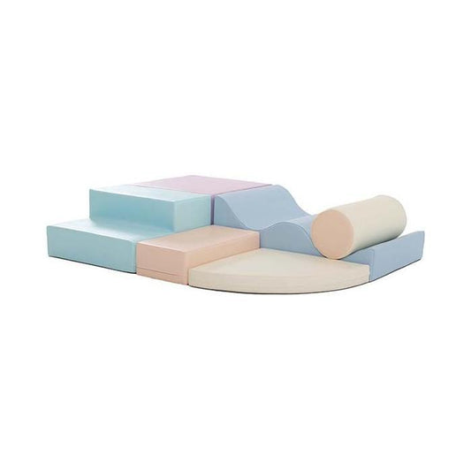 Soft Play 6 vaahtomuovipalikkasetti - Vaalean pastellinvärinen