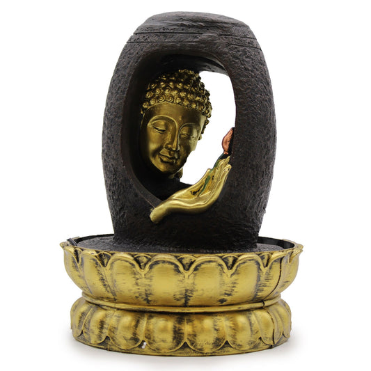 Suihkulähde -kultainen Buddha ja Vitarka Mudra (30cm) - Kotikauppa