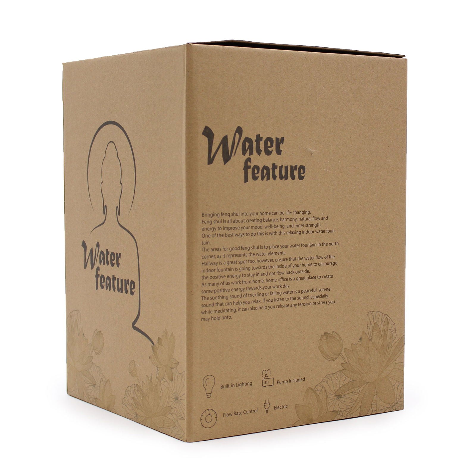 Suihkulähde -kultainen Buddha ja Vitarka Mudra (30cm) - Kotikauppa