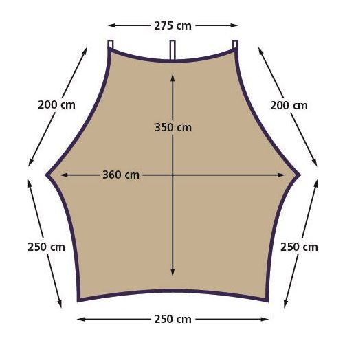 Suojaava pressukatos 3Carside (6m*3,5m) polyesteri/teräsruskea 6-osainen - Kotikauppa