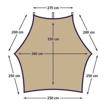 Suojaava pressukatos 3Carside (6m*3,5m) polyesteri/teräsruskea 6-osainen - Kotikauppa
