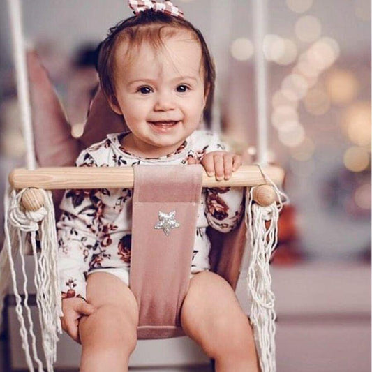 Swing with Crown Shaped Cushion - Dusty Pink - Kotikauppa
