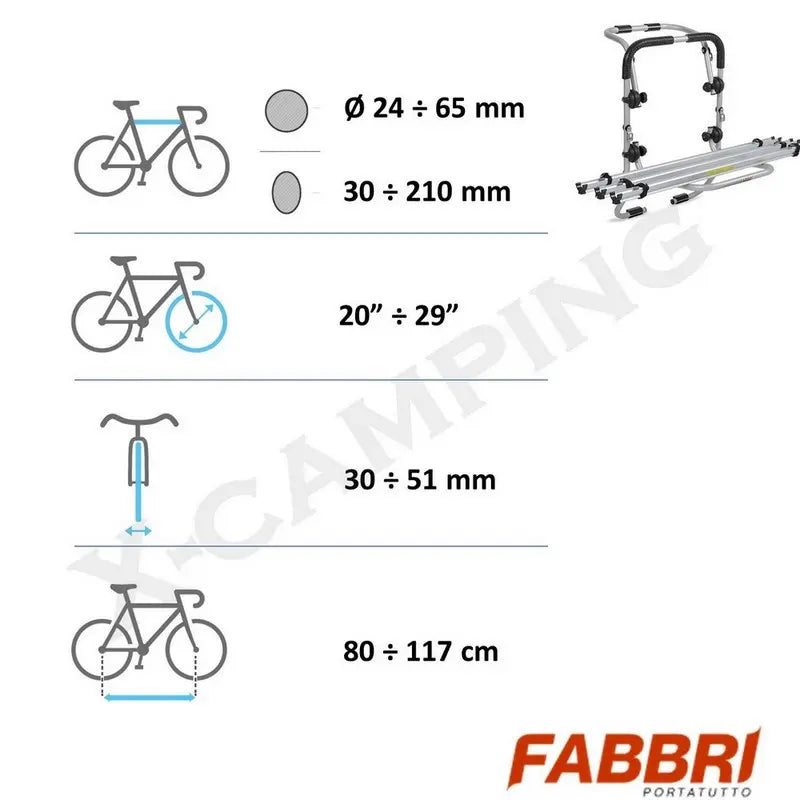 Takaluukku pyöräteline 3 polkupyörälle Bici Ok 3 Modular, FABBRI - Kotikauppa