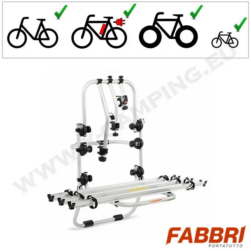 Takaluukku pyöräteline BICI OK 3 pyörälle VAN, FABBRI - Kotikauppa