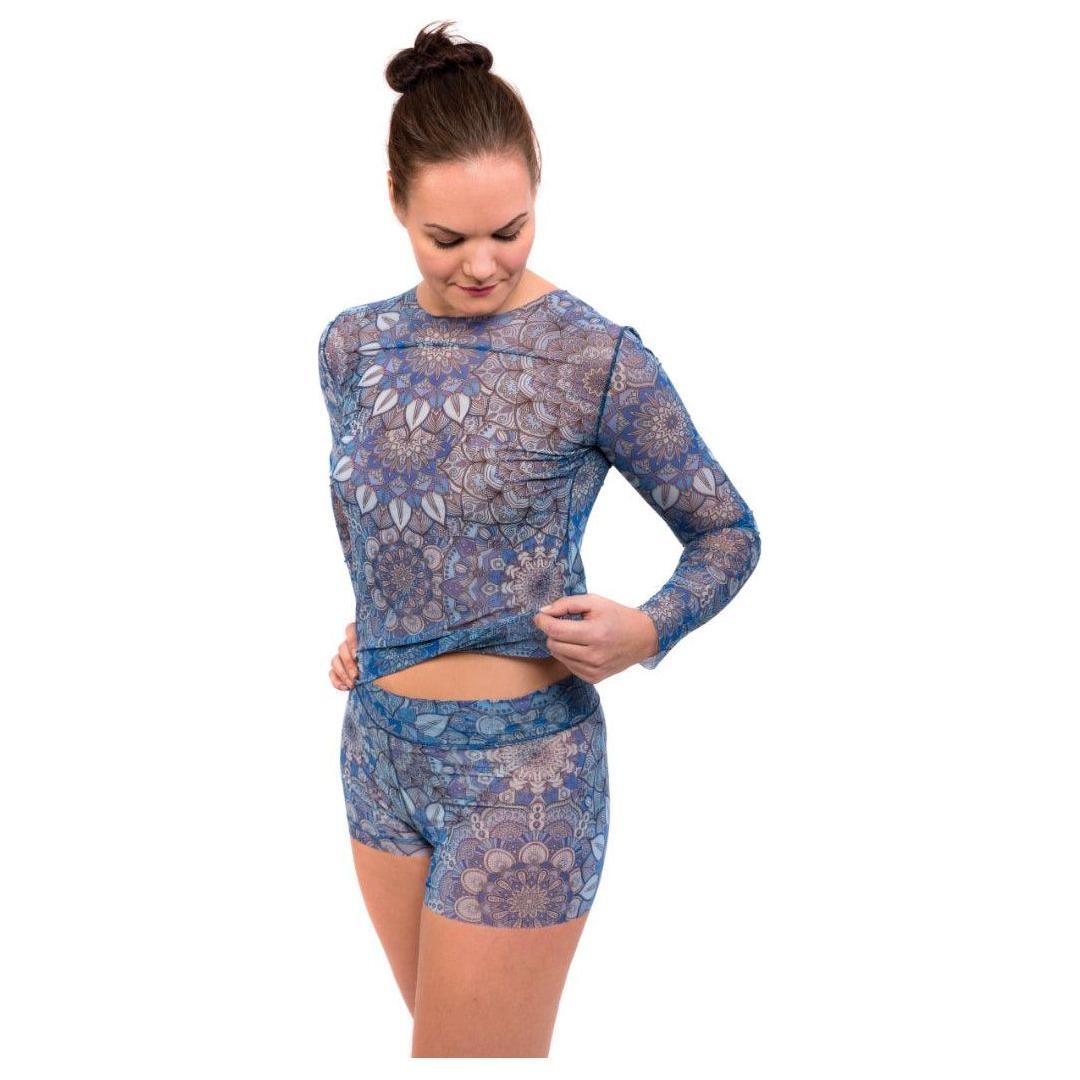 Tan-Through Long Sleeve Shirt – Blue Mandala - Kotikauppa