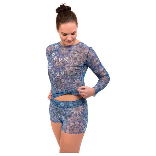 Tan-Through Long Sleeve Shirt – Blue Mandala - Kotikauppa