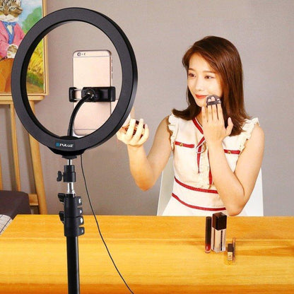 Tripod Mount Puluz 1,1m + 26cm RGBW LED Ring Vlogging  PKT3044 - Kotikauppa