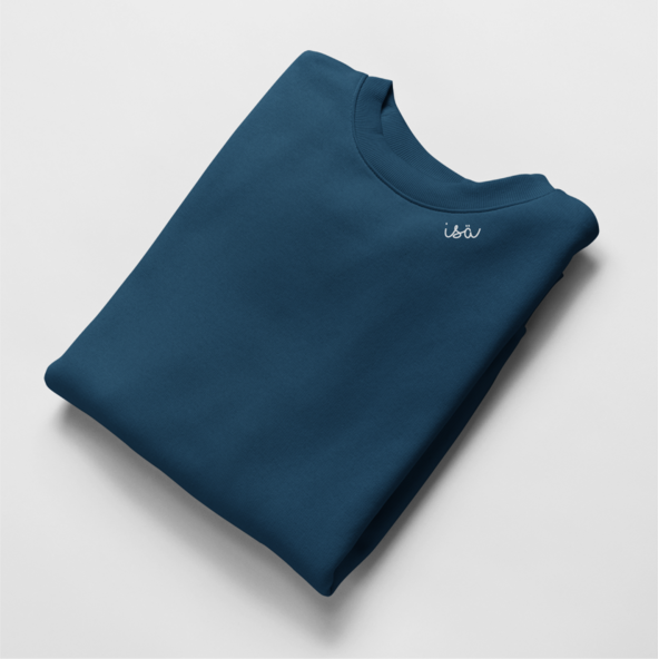 Embroidered Collar Organic Cotton Sweatshirt "Isä" (FIN)